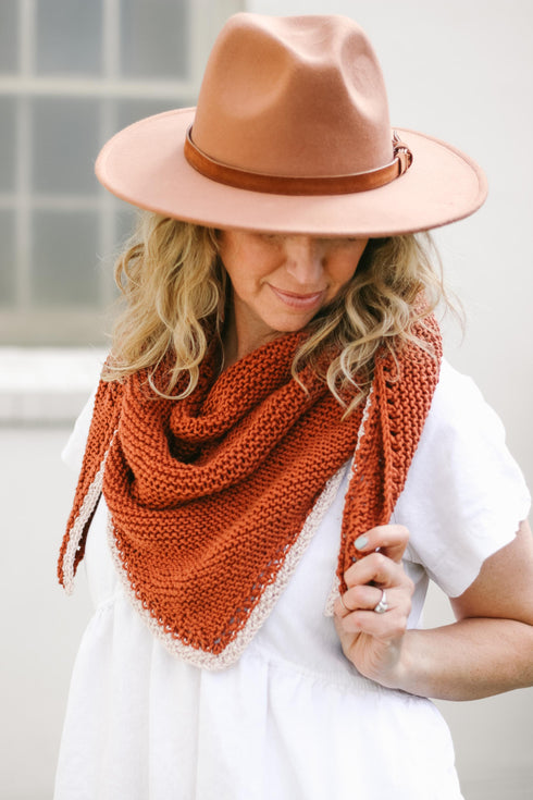 Just Getting Started Triangle Scarf Knitting Pattern